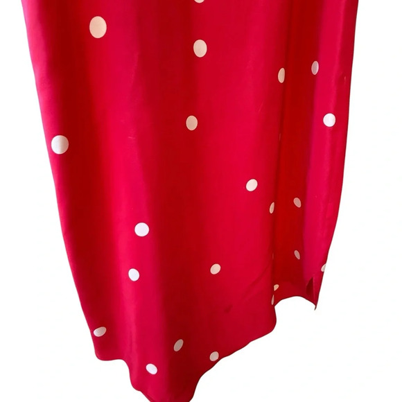 Amanda Uprichard Red Sleeveless Dress with Cream Dots - Picture 4 of 7